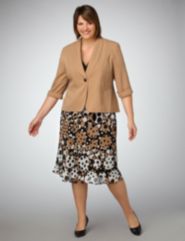 Print and Solid Jacket Dress