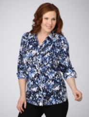 Silky Stretch Print Blouse