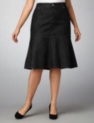 Fit And Flare Denim Skirt