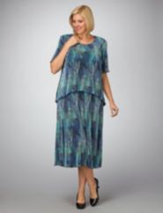 Tiered Feather Print Bodre Dress