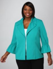 Ruched Bell Sleeve Jacket