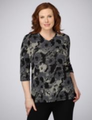 Abstract Print Textured Top