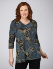 Mixed Print Textured Top