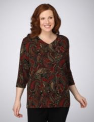 Paisley Print Textured Top