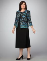 Border Print Jacket Dress
