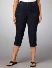 Button Pocket Denim Capris