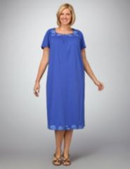 Embroidered Squareneck Dress