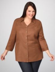 Linen Eyelet Top