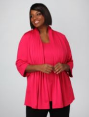 Layered Look Pleated Cardigan