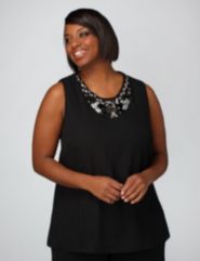 Georgette Tunic With Bib Necklace