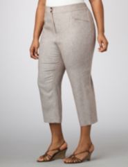 Crosshatch Linen Crop Pants