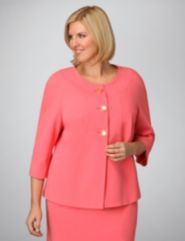 Collarless Crepe Jacket