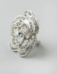 Floral Rhinestone Ring