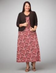 Wave Print Dress with Shrug by Russell Kemp
