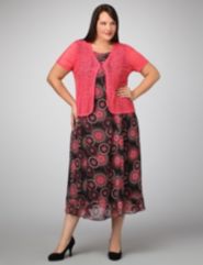 Crochet Shrug & Georgette Dress
