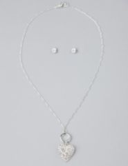 Rhinestone Romance Necklace & Earring Set