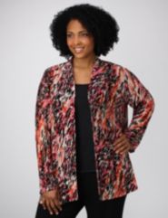 Print Open Front Cardigan