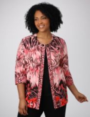 Linen Blend Print Jacket