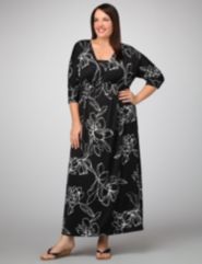 Stencil Print  Maxi Dress
