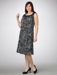 Chopstick Print Trapeze Dress
