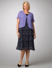 Crochet Shrug & Print Dress Set