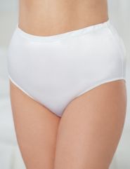 Solid satin hi-cut panty