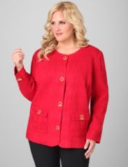 Pinched Pleat Toggle Jacket by Catherines