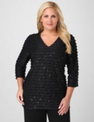 Plus-Size Sequin Tunic Top