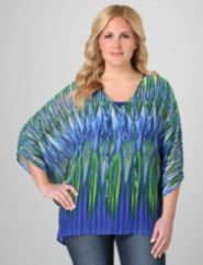 Peacock Chiffon Poncho