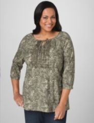 Snakeskin Peasant Top