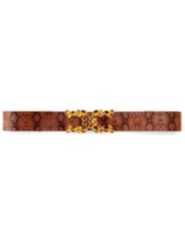 Jeweled Snake Print Belt by Catherines