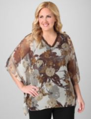 Toasted Floral Poncho