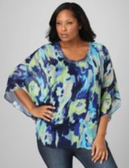 Floral Effects Poncho