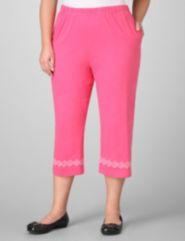 Greek Key Embroidered Capri