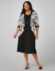 Mitered Stripe Jacket Dress