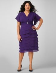Tiered Brooch Empire Dress
