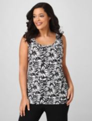 Leaf Print Scoopneck Tank