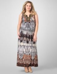 Bead Embellished Maxi Dress
