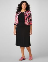 Floral Splash Jacket Dress by Catherines