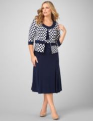 Modern Spots Jacket Dress by Catherines