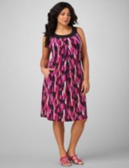 Geometric Stripe Dress by Catherines