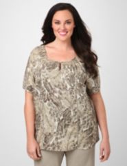 Linen Leaf Peasant Top