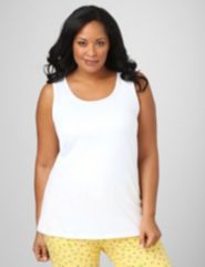 Picot Trim Knit Tank by Catherines