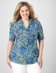 Mosaic Buttoned Blouse