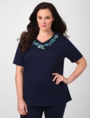 Pansies Embroidered Tee
