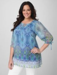 Artful Border Peasant Top