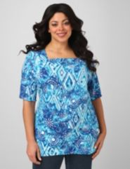 Blue Aztec Top