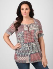 Vintage Patchwork Peasant Top