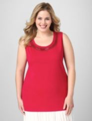 Embellished Scoopneck Tank