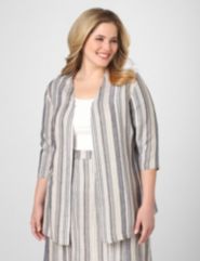 Striped Linen Cascade Jacket
